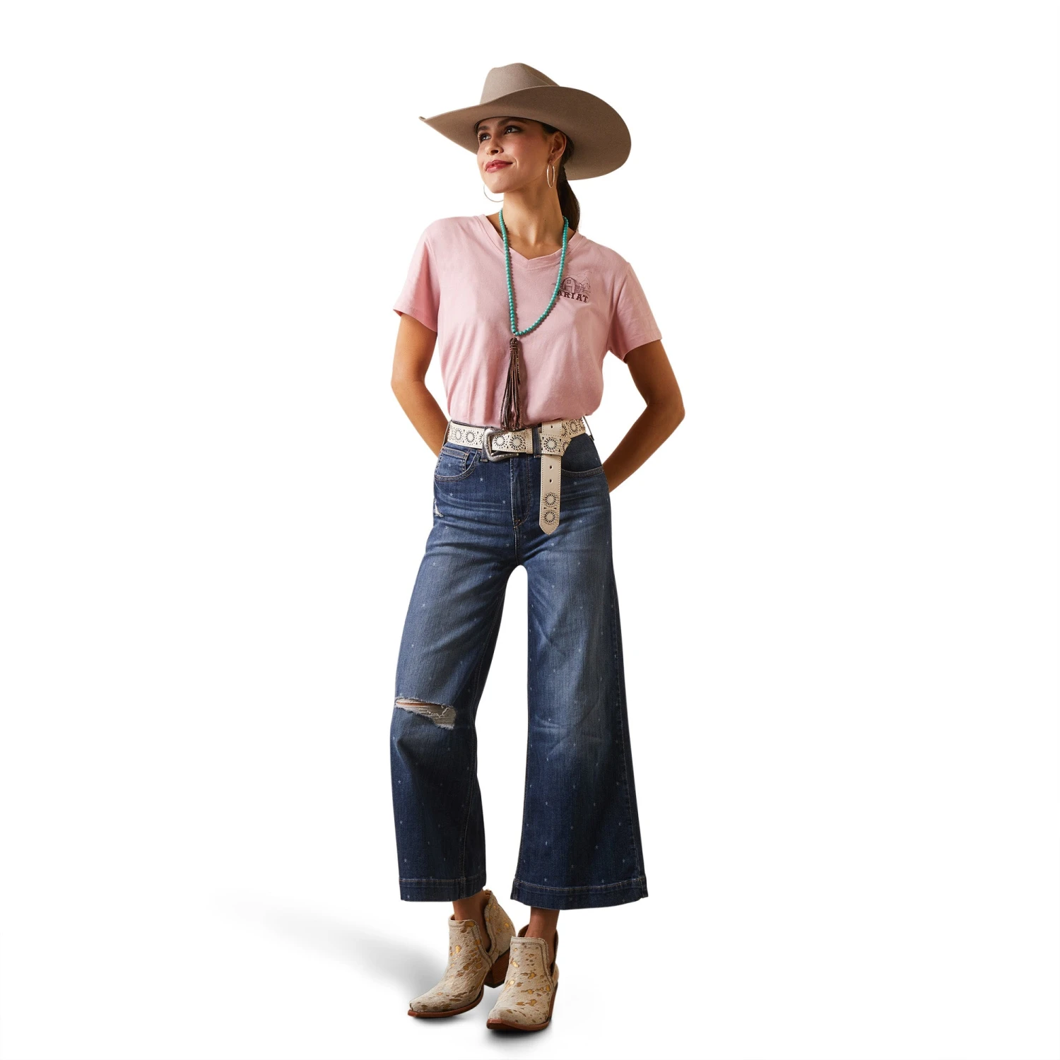 Ariat® Ladies R.E.A.L™ Grazin Graphic Coral Blush T-Shirt 10043410 3 Ariat® Ladies R.E.A.L™ Grazin Graphic Coral Blush T-Shirt 10043410 - Image 3