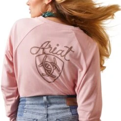 Ariat® Ladies R.E.A.L™ Ropey Shield Coral Blush Pink T-Shirt 10043412 -Ariat Shop S23 WMS WEST 10043412 detail01