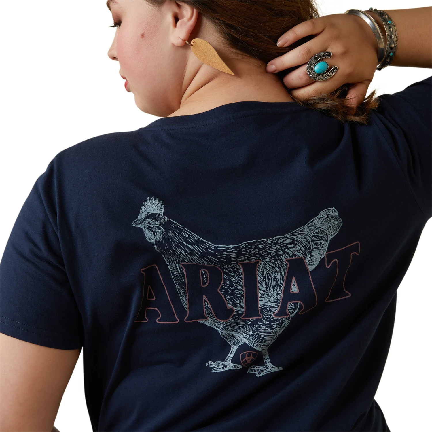 Ariat® Ladies R.E.A.L Mama Hen Navy Eclipse T-Shirt 10043758 8 Ariat® Ladies R.E.A.L Mama Hen Navy Eclipse T-Shirt 10043758 - Image 8