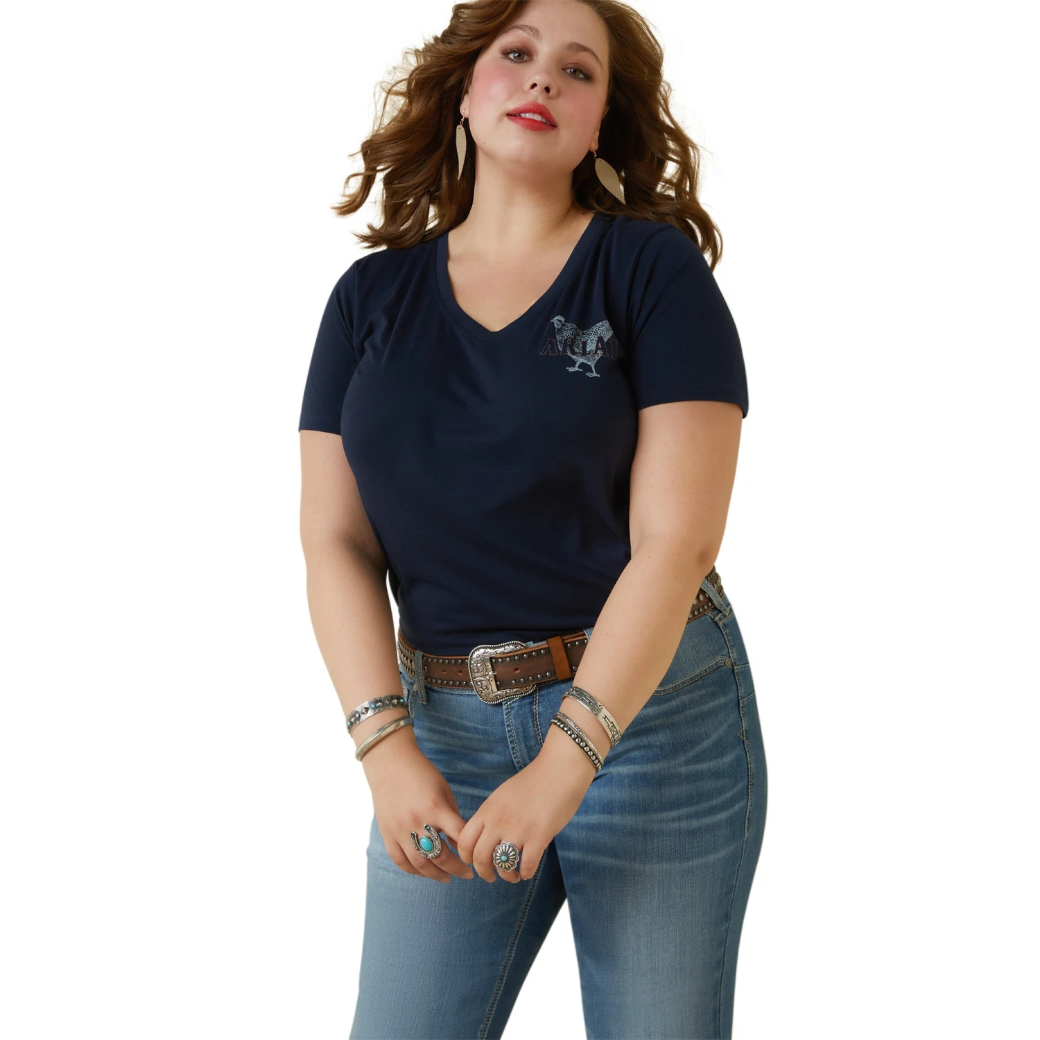 Ariat® Ladies R.E.A.L Mama Hen Navy Eclipse T-Shirt 10043758 2 Ariat® Ladies R.E.A.L Mama Hen Navy Eclipse T-Shirt 10043758 - Image 2