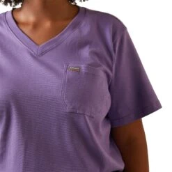 Ariat® Ladies Rebar Cotton Strong™ Paisley Purple T-Shirt 10043575 12 Ariat® Ladies Rebar Cotton Strong™ Paisley Purple T-Shirt 10043575 -Ariat Shop S23 WMS WORK 10043575 detail01 plus