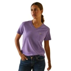 Ariat® Ladies Rebar Cotton Strong™ Paisley Purple T-Shirt 10043575